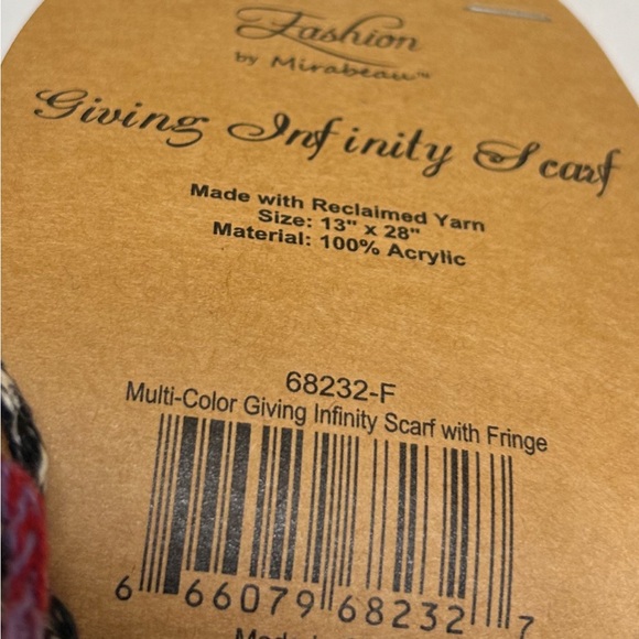 Fashion by Mirabean  Multi-Color Infinity Scarf Size 13” x 28”. NEW With Tags!! - Picture 5 of 5
